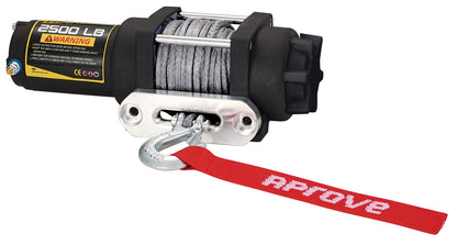 Aprove 2500 LB Winch with Dyneema Synthetic Rope Corrosion Resistant