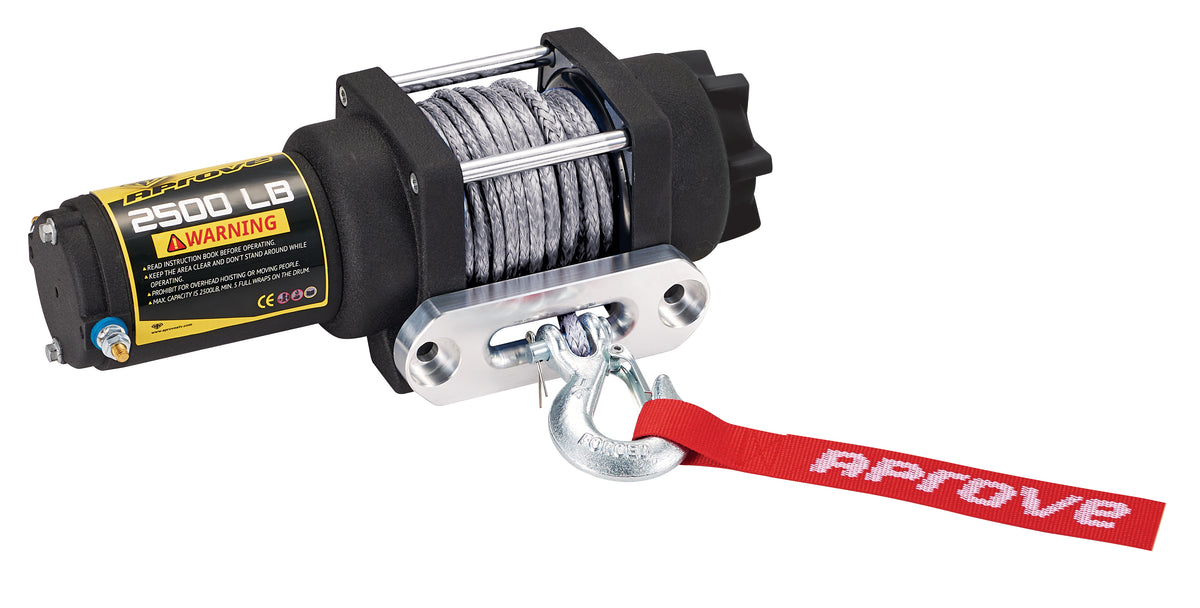 Aprove 2500 LB Winch with Dyneema Synthetic Rope Corrosion Resistant