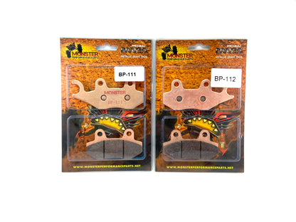 Monster Rear Brake Pad Set for Yamaha Rhino Viking Wolverine 700 2008-2017