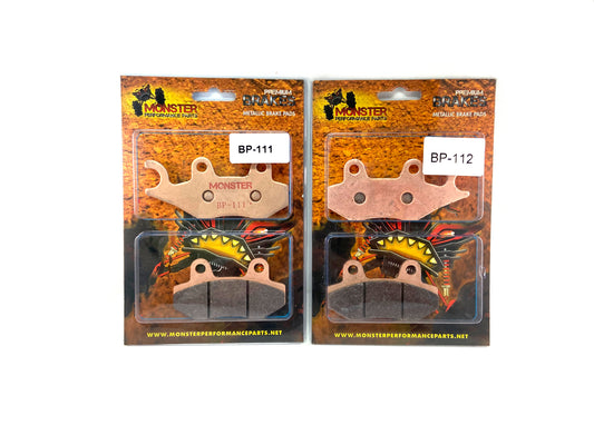Monster Rear Brake Pad Set for Yamaha Rhino Viking Wolverine 700 2008-2017