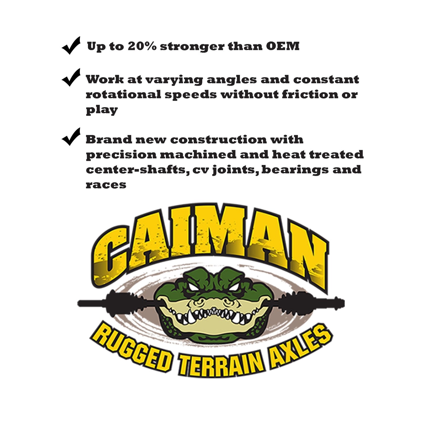 Caiman Rugged Front Left CV Axle for Arctic Cat 650 V2 2004, Chromoly