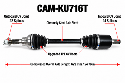 Rear CV Axle for Kubota K7591-12310 RTV-X900 X1100 X1120 2014-2026