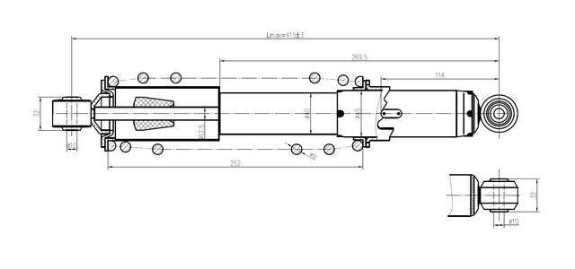 Caiman Rugged Front Shock for Kawasaki 45014-0232, Left or Right, Gas Charged