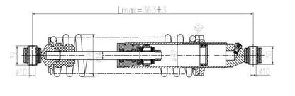 Caiman Front Shock Absorber for Yamaha Grizzly 660 2002-2008, Adjustable