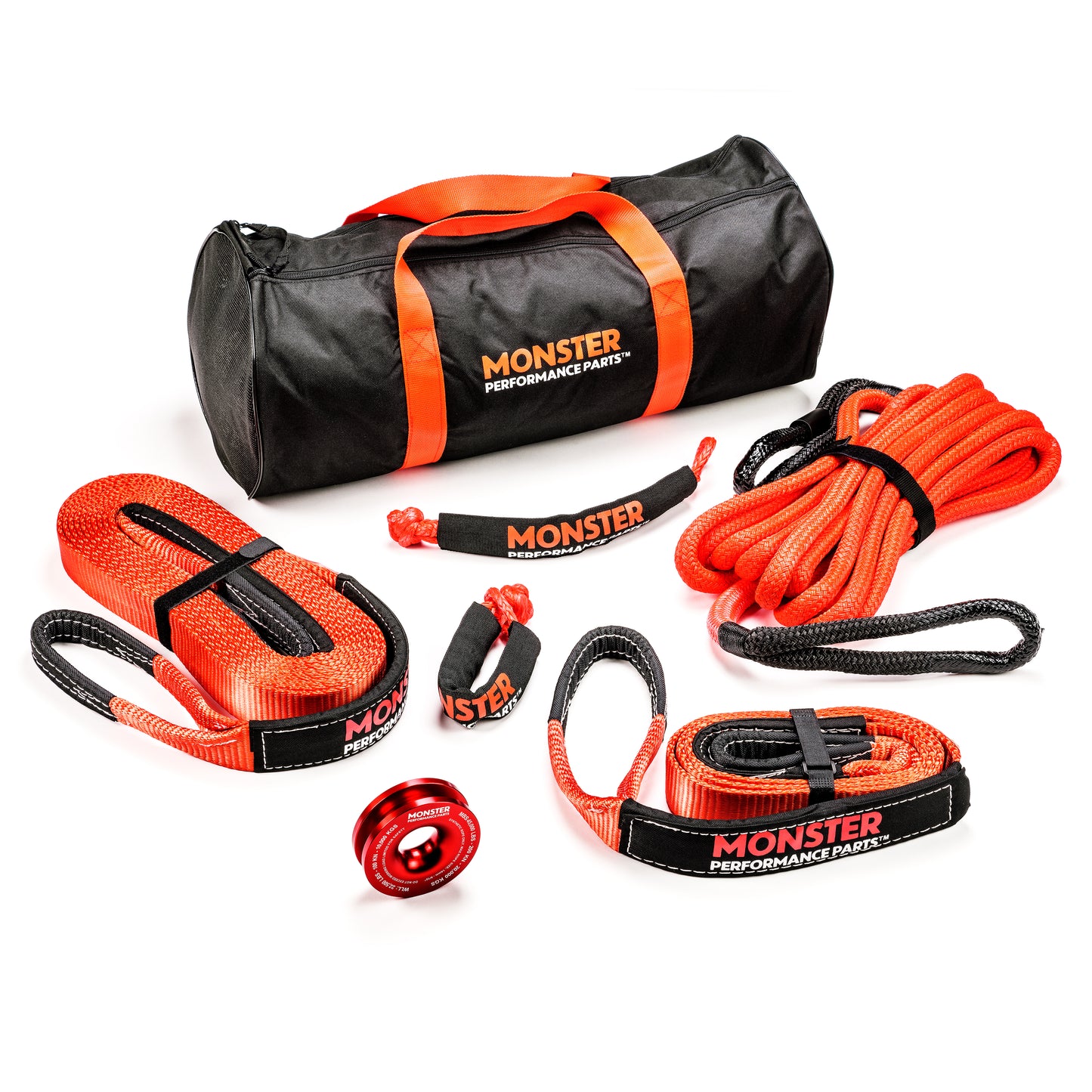 Monster Off-Road Recovery Kit for ATV UTV, Rope Straps Shackles Snatch Ring