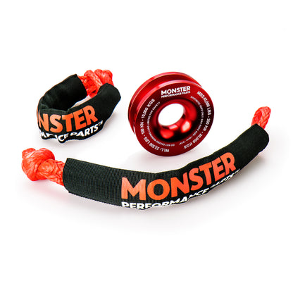 Monster Off-Road Recovery Kit for ATV UTV, Rope Straps Shackles Snatch Ring