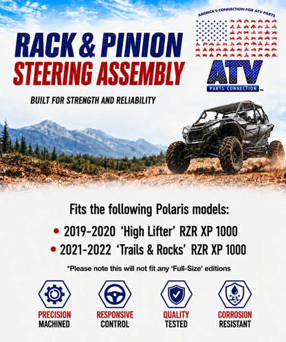 Steering Rack and Pinion for Polaris 1824836, Smooth Operation, Quality Tested