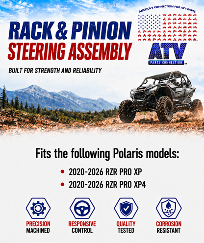Steering Rack and Pinion for Polaris 1824946, Smooth Operation, Quality Tested