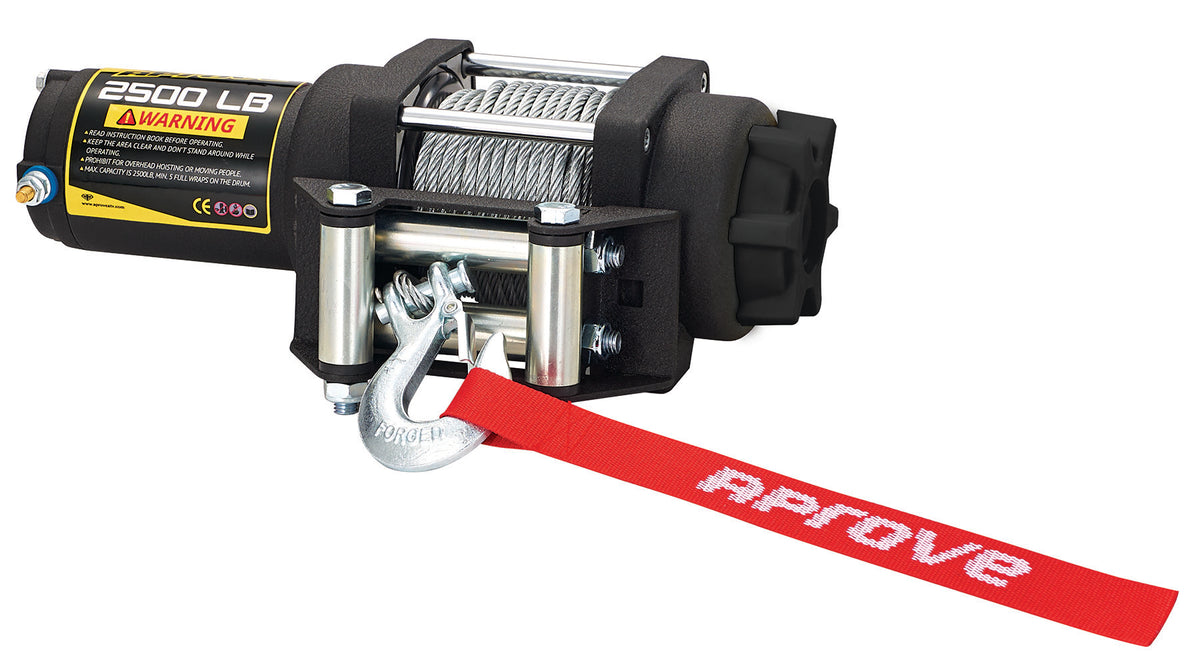 Aprove 2500 LB Winch with Steel Cable and 4 Way Roller Corrosion Resistant